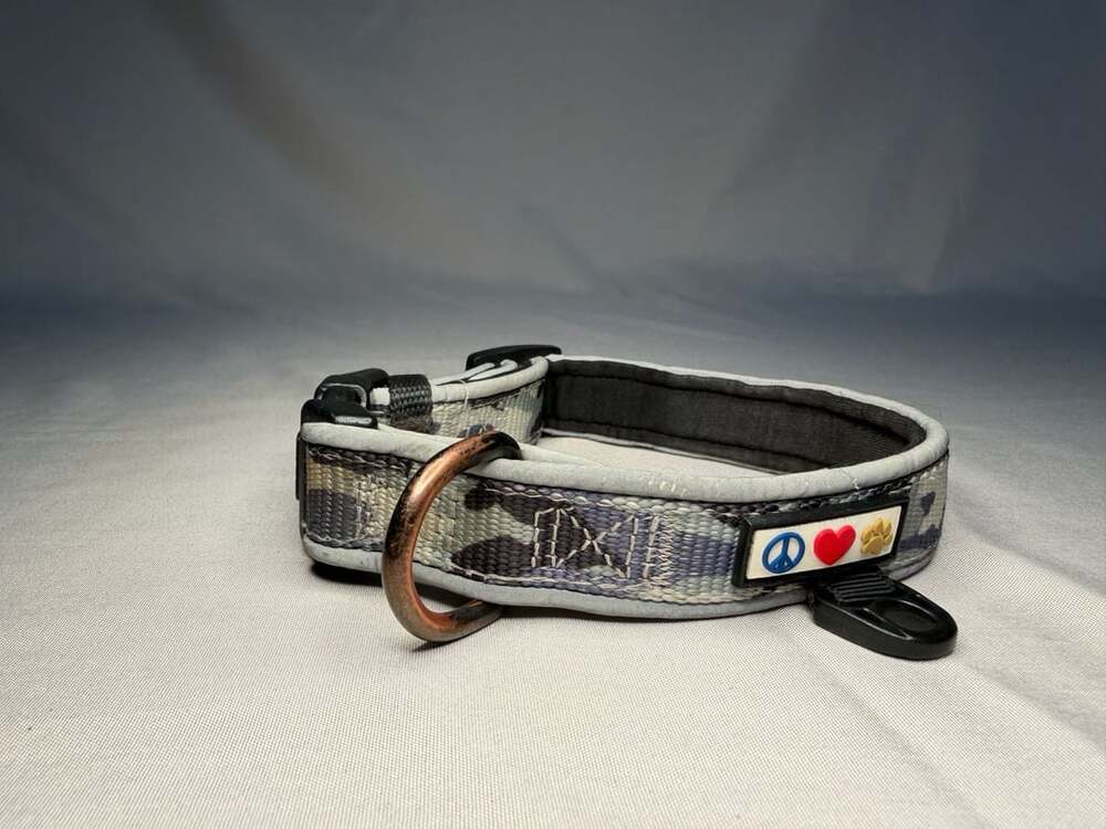 Pawtitas Reflective Martingale Dog Collar, Camouflage Grey, X-Small